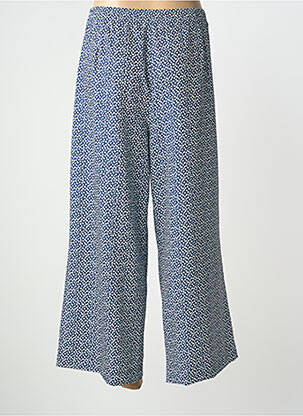 Pantalon 7/8 fermeture zippée sous rabat boutonné bleu LCDN femme
