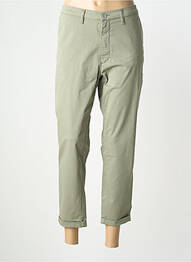 Pantalon chino tissage popeline taille normale vert LCDN femme