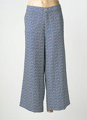 Pantalon 7/8 fermeture zippée sous rabat boutonné bleu LCDN femme