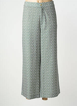 Pantalon 7/8 fermeture zippée sous rabat boutonné vert LCDN femme