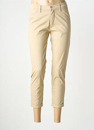 Pantalon chino tissage popeline taille normale beige LCDN femme