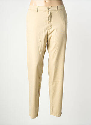 Pantalon chino tissage popeline taille normale beige LDCN femme