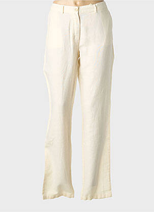 Pantalon chino fermeture zippée sous rabat boutonné taille normale jaune LCDN femme