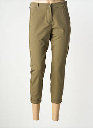 Pantalon chino fermeture zippée sous rabat boutonné taille normale vert IMPERIAL femme