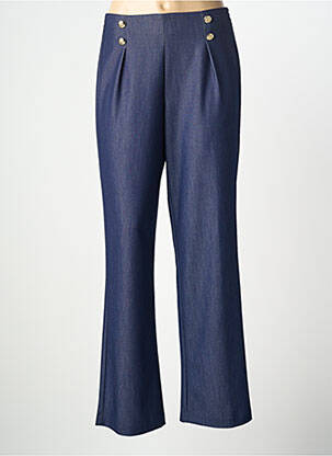 Pantalon droit stretch taille haute bleu LCDN femme