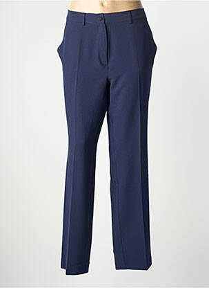 Pantalon droit fermeture zippée sous rabat boutonné taille normale bleu LCDN femme