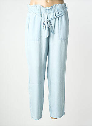 Pantalon droit tissage popeline taille normale bleu LCDN femme