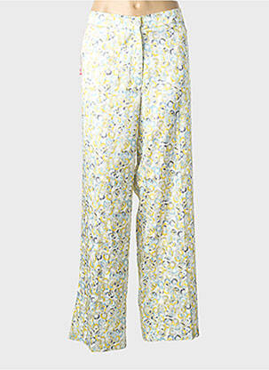 Pantalon large fermeture zippée sous rabat boutonné jaune LCDN femme