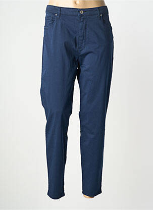 Pantalon slim tissage popeline taille normale bleu LCDN femme