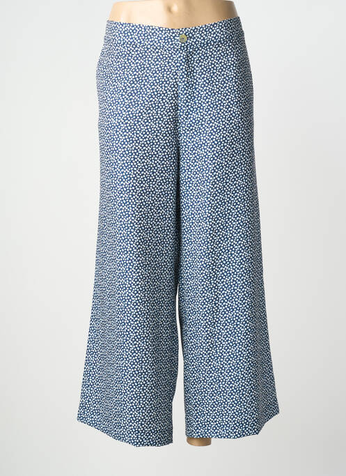 Pantalon 7/8 fermeture zippée sous rabat boutonné bleu LCDN femme