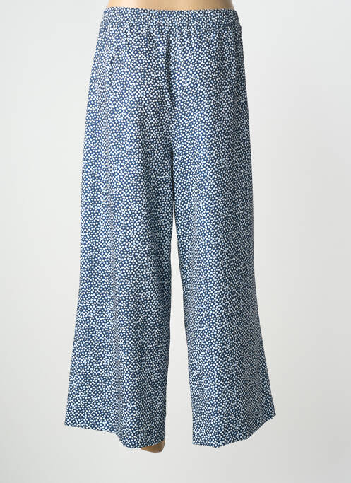 Pantalon 7/8 fermeture zippée sous rabat boutonné bleu LCDN femme
