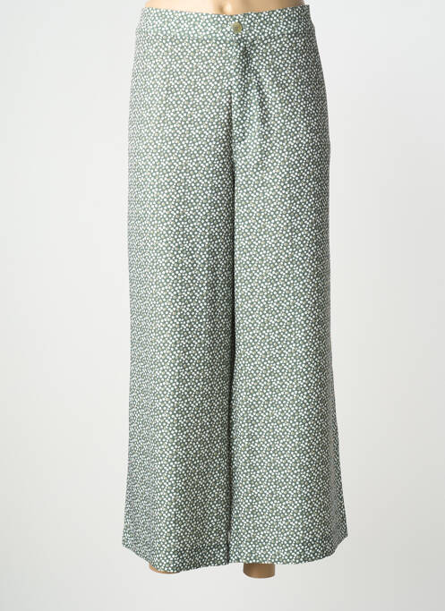 Pantalon 7/8 fermeture zippée sous rabat boutonné vert LCDN femme