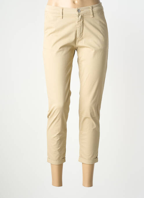 Pantalon chino tissage popeline taille normale beige LCDN femme
