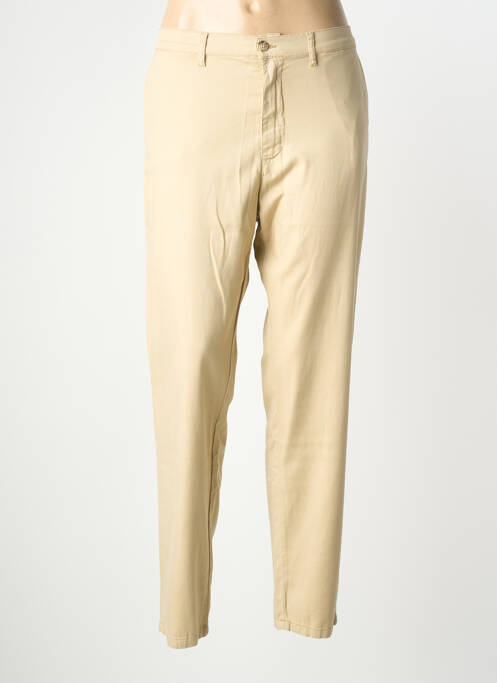 Pantalon chino tissage popeline taille normale beige LDCN femme