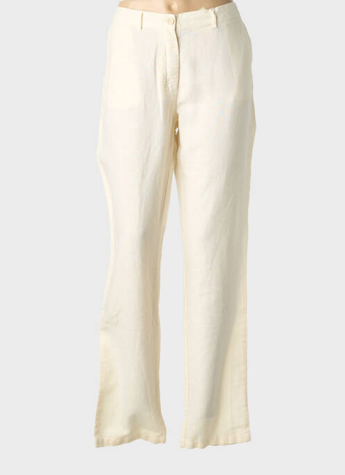 Pantalon chino fermeture zippée sous rabat boutonné taille normale jaune LCDN femme