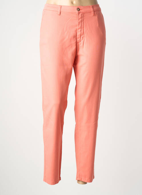 Pantalon chino tissage popeline taille normale orange LCDN femme