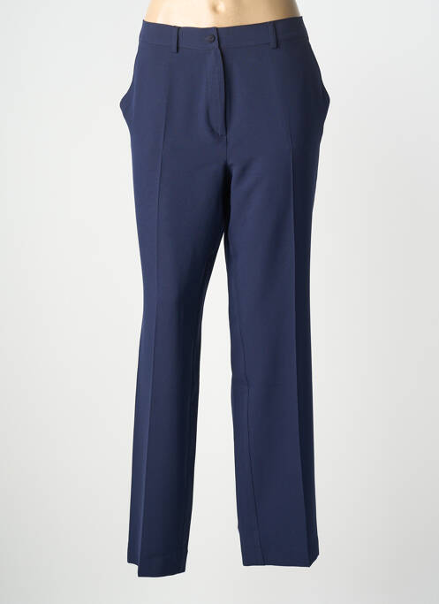 Pantalon droit fermeture zippée sous rabat boutonné taille normale bleu LCDN femme