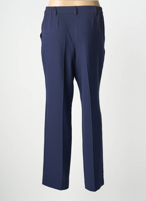 Pantalon droit fermeture zippée sous rabat boutonné taille normale bleu LCDN femme