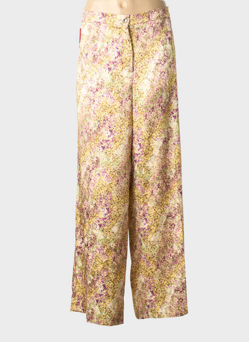 Pantalon large fermeture zippée sous rabat boutonné taille normale jaune LCDN femme