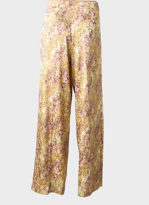 Pantalon large fermeture zippée sous rabat boutonné taille normale jaune LCDN femme