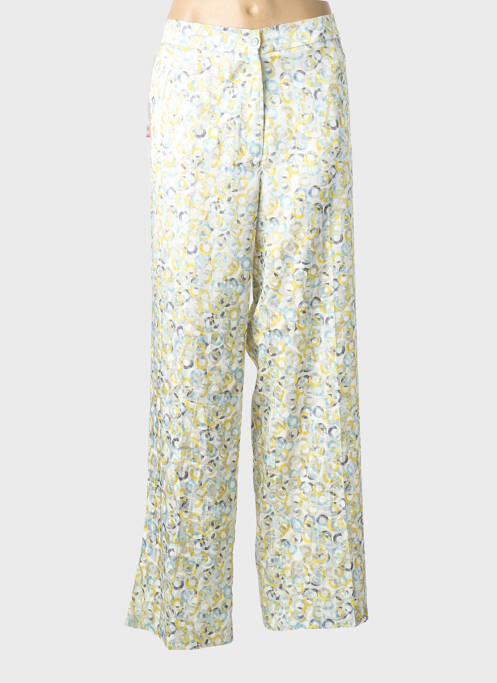 Pantalon large fermeture zippée sous rabat boutonné jaune LCDN femme