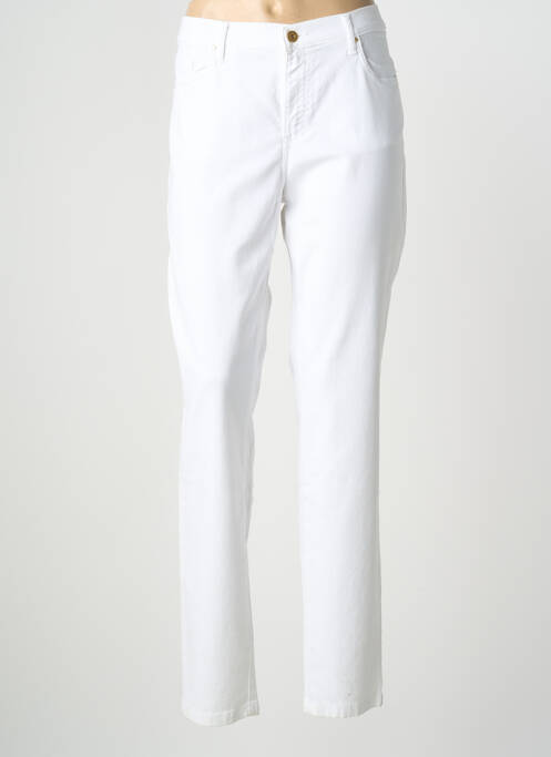 Pantalon slim tissage popeline taille normale blanc LCDN femme