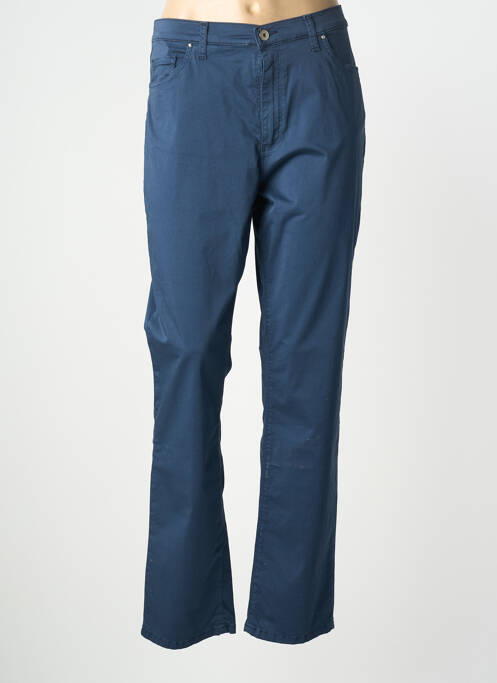 Pantalon slim tissage popeline taille normale bleu LCDN femme