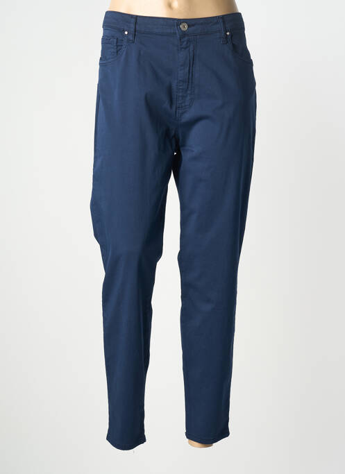 Pantalon slim tissage popeline taille normale bleu LCDN femme