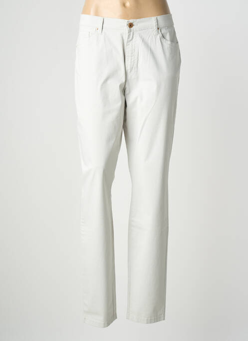 Pantalon slim tissage popeline taille normale gris LCDN femme