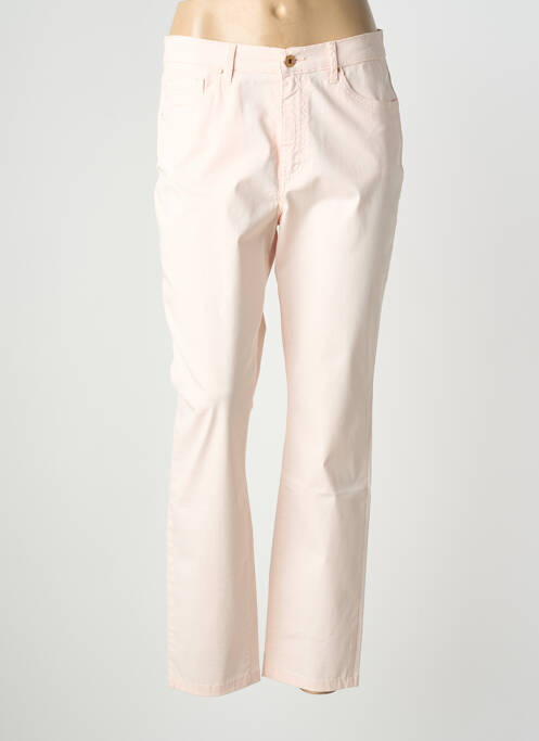Pantalon slim tissage popeline taille normale rose LCDN femme