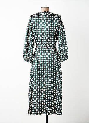 Robe mi-longue imprimé fantaisie manches longues vert GERARD DAREL femme