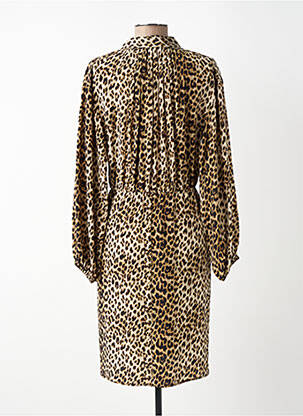 Robe mi-longue imprimé fantaisie manches longues beige GERARD DAREL femme
