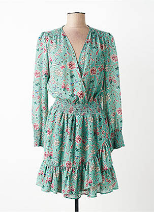 Robe courte coupe fluide manches longues vert GERARD DAREL femme