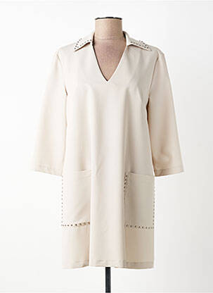 Robe courte manches 3/4 manches 3/4 beige IMPERIAL femme