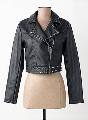 Veste simili cuir poches noir MOLLY BRACKEN femme