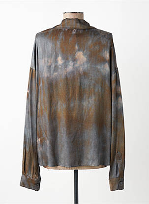 Chemisier imprimé fantaisie manches longues marron IMPERIAL femme