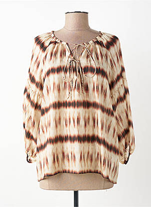 Blouse imprimé fantaisie manches longues marron GERARD DAREL femme