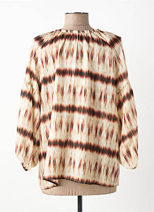 Blouse imprimé fantaisie manches longues marron GERARD DAREL femme