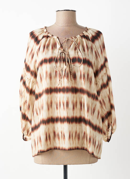 Blouse imprimé fantaisie manches longues marron GERARD DAREL femme