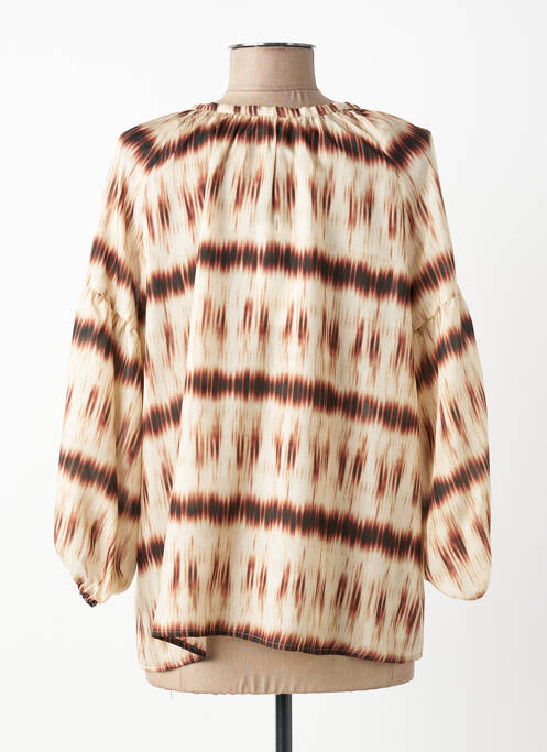 Blouse imprimé fantaisie manches longues marron GERARD DAREL femme