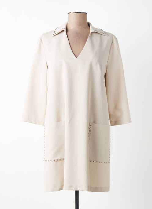 Robe courte manches 3/4 manches 3/4 beige IMPERIAL femme