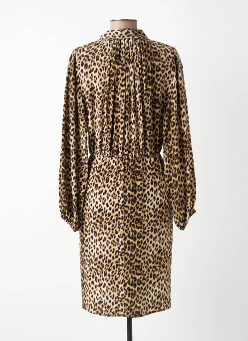 Robe mi-longue imprimé fantaisie manches longues beige GERARD DAREL femme