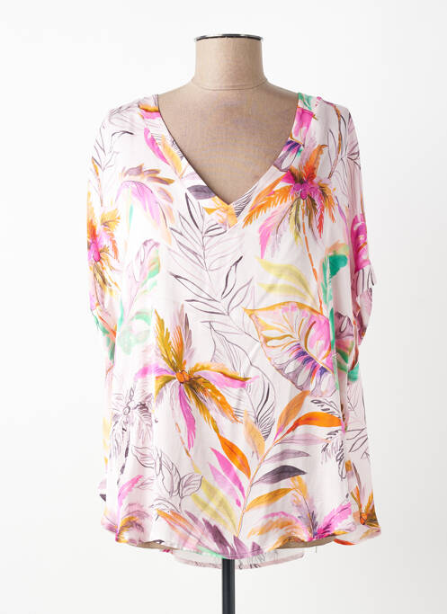 Top imprimé fantaisie manches longues rose IMPERIAL femme