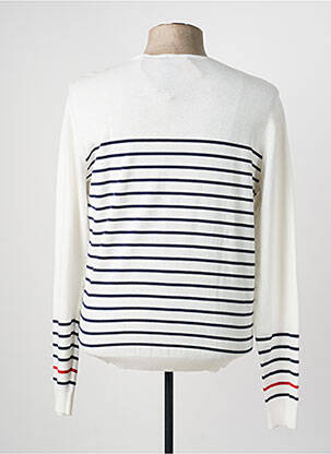 Pull stretch manches longues blanc LE TEMPS DES CERISES homme