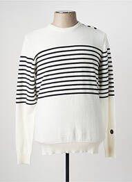 Pull stretch manches longues beige LE TEMPS DES CERISES homme