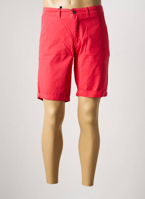 Bermuda tissage popeline taille normale rouge CAMBRIDGE homme