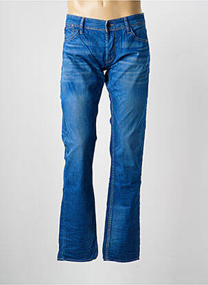 Jeans coupe droite fermeture zippée sous rabat boutonné taille normale bleu LE TEMPS DES CERISES homme