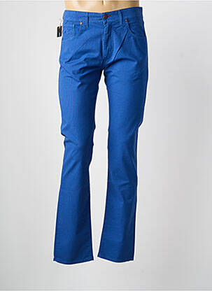 Pantalon slim fermeture zippée sous rabat boutonné taille normale bleu MCLASSICS homme