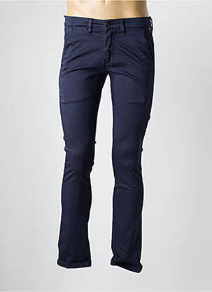 Pantalon chino tissage popeline taille normale bleu LE TEMPS DES CERISES homme
