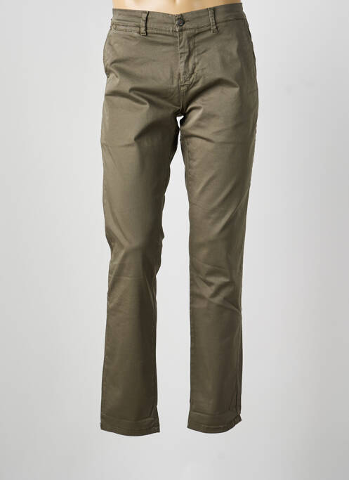 Pantalon chino tissage popeline taille normale vert LE TEMPS DES CERISES homme